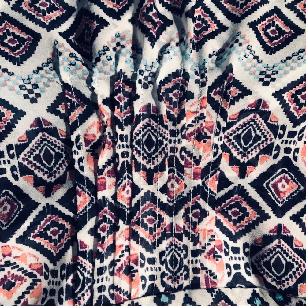 Charlotte Russe Sheer Top.  Size Medium purple, teal and black multi colors - Picture 5 of 15
